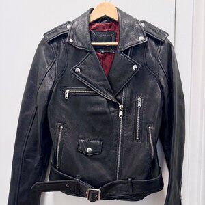 Sam Edelman Black Leather Moto Jacket